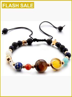 Handmade Natural Stone Solar System Planet Bracelet Adjustable